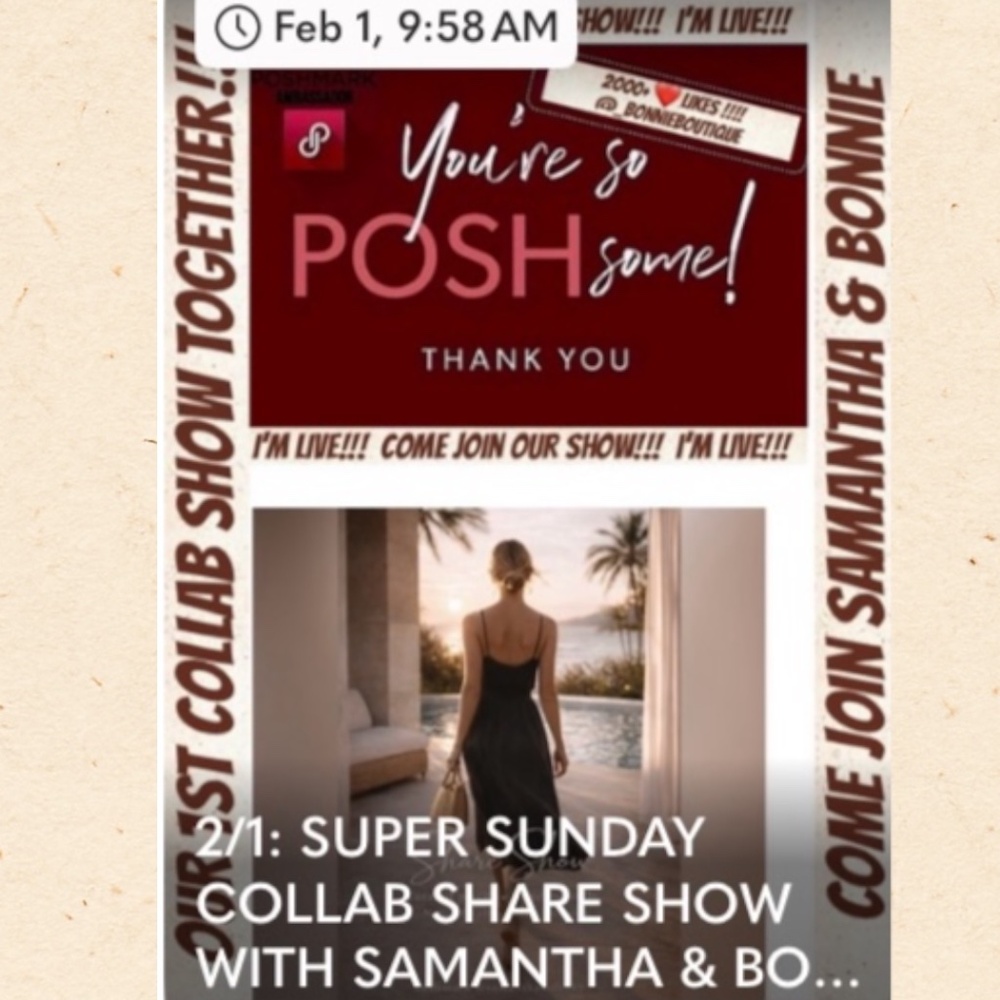 ✨ LIVE SHARE SHOW | Feb 1 with @_bonnieboutique ✨ - Picture 1 of 1